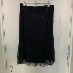 black sequin skirt